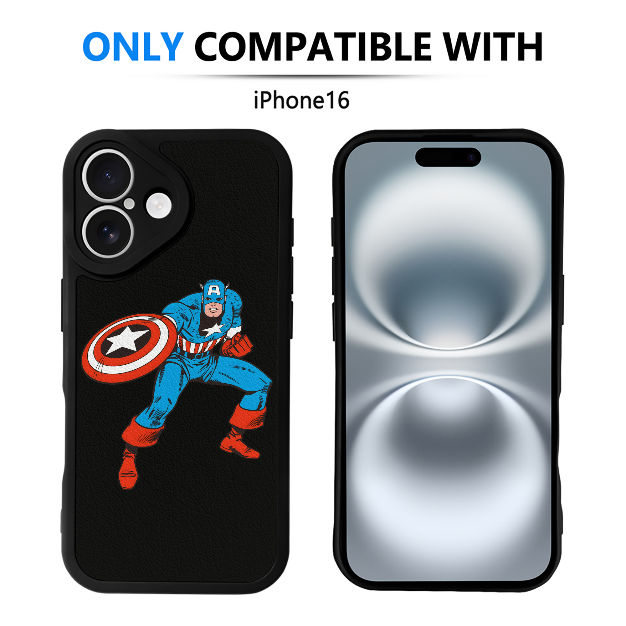 （画像用） アベンジャーズ The Avengers 【iPhone 16シリーズ対応】シリコンスマホケース（レザー調） 材質：シリコン